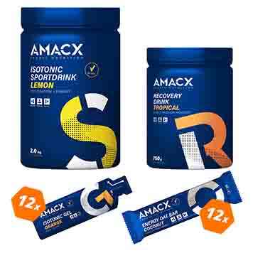 amacx mega deal, sportdrank, hersteldrank, recovery drink, energiegels, energy gels, energierepen, energy bars