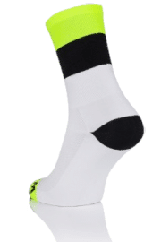 Winaar fietssokken wit-zwart met fluo geel accent