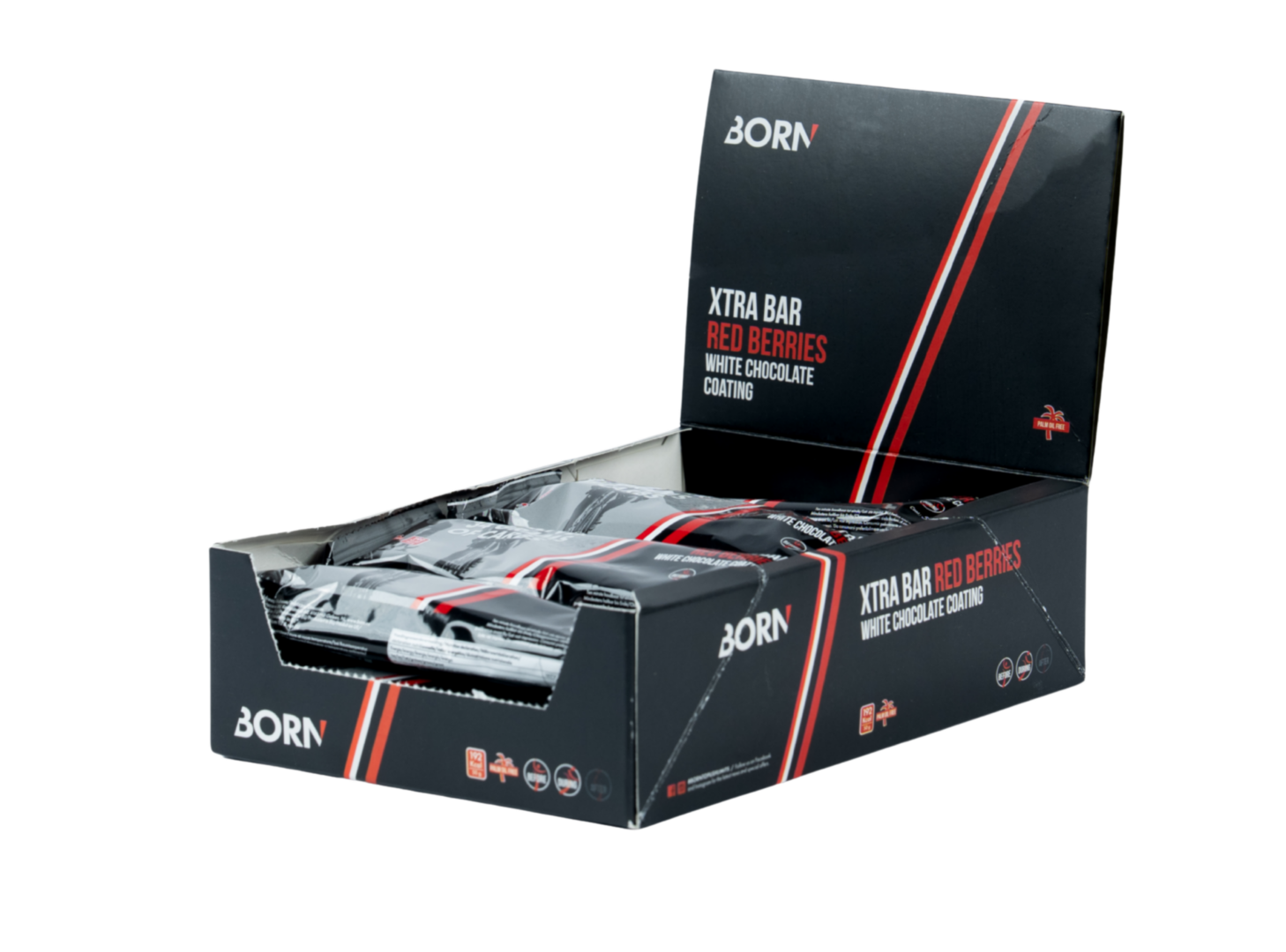 Born - Xtra Bar Red Berries - Display - Duursport
