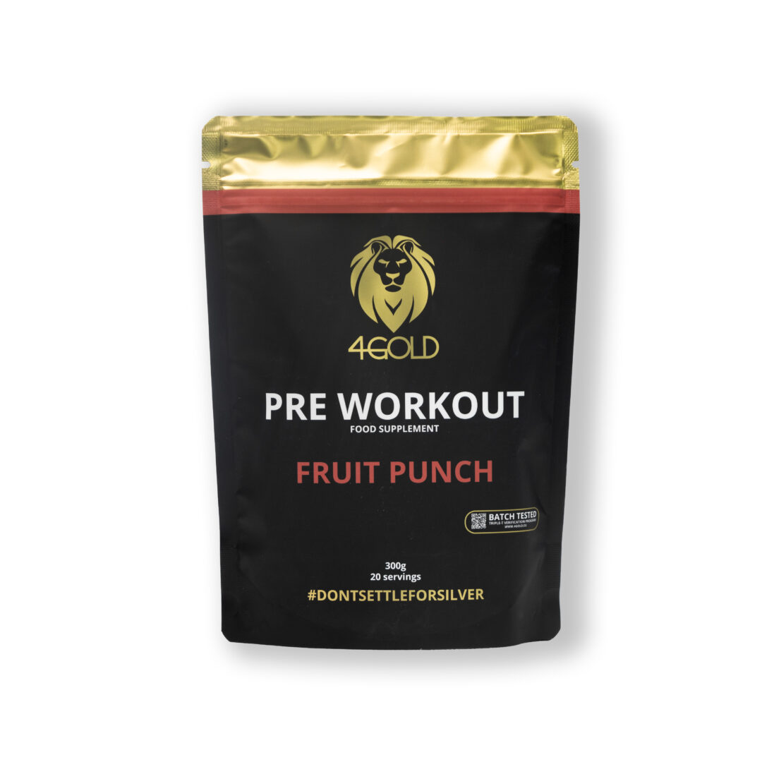 4Gold - Pre Workout - Fruit Punch - 300 gr - Duursport