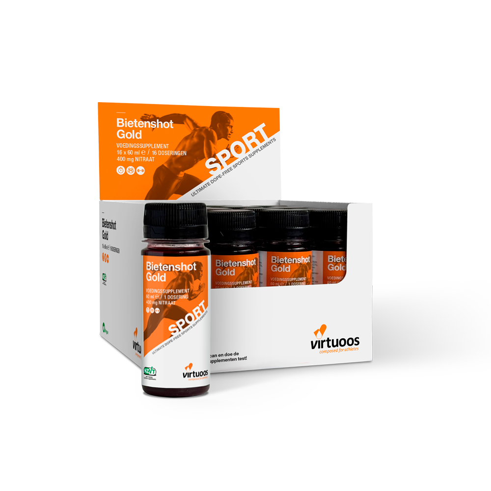 Virtuoos - Bietenshot Gold - 60ml - 16x 400mg Nitraat - Duursport