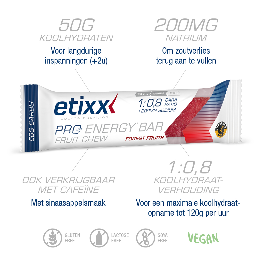 Etixx - Pro Line Energy Bar Fruit Chew - Forest Fruit - Per stuk - Duursport